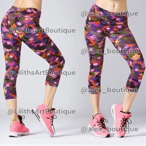 Zumba Party In Da Basement Perfect Capri Leggings Purple Power Size S (E016)